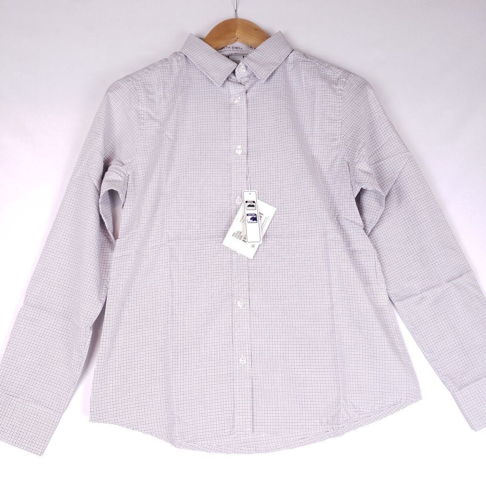 North End Ladies Button-Up Shirt Small Wrinkle Resistant Long Sleeve Office - Picture 1 of 6